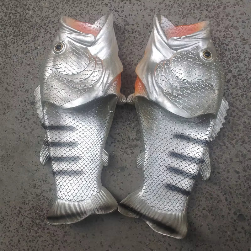 Funny Beach Slippers Unisex Men'S Summer Slides Designer Unicorn Fish Slippers Boys plus Size 31-47 Outdoor Flip Flops