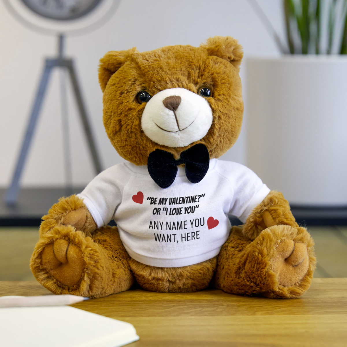 Customizable Teddy Bear with Editable T-Shirt — Personalized Plush Gift