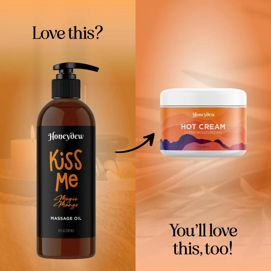 Mango Sensual Massage Oil for Couples - Alluring Tropical Full Body Massage Oil for Date Night and Nourishing Body Moisturizer with Sweet Almond - Vegan Non Staining Non Greasy Smooth Gliding Formula