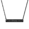 Custom Engraved Horizontal Bar Necklace — Personalized Name Pendant
