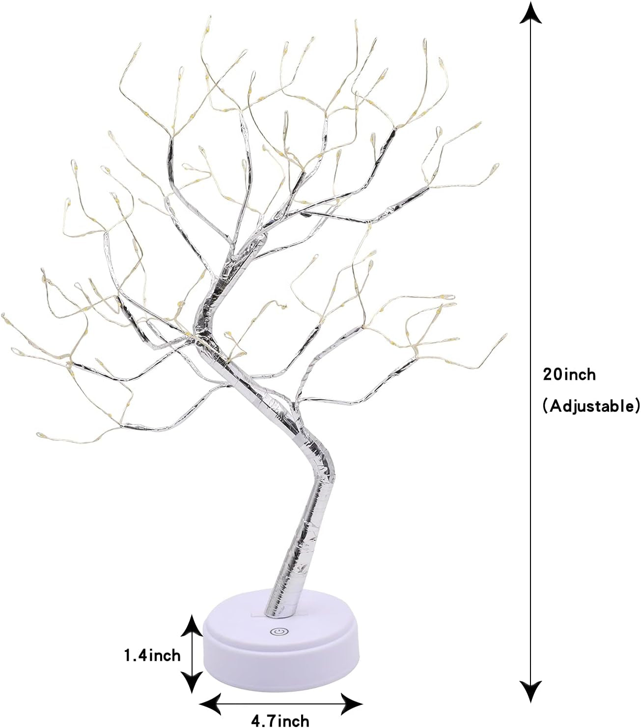 Tabletop Bonsai Tree Lights, DIY LED Artificial Tree Lamp,Battery/Usb Operated Night Light for Room Decor, Home Decor,Bedroom, Wedding, (Twinkle Flash,108Led Sliver)