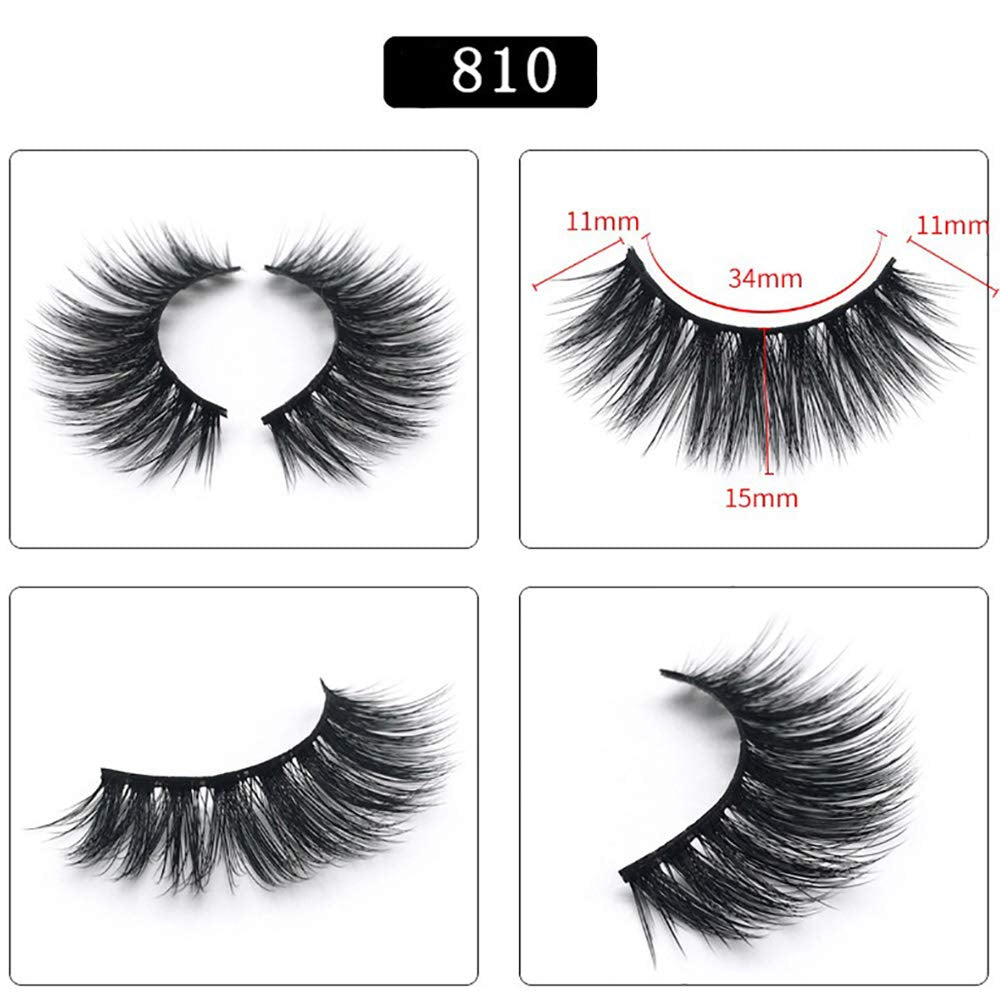 3D False Eyelashes, 5 Pairs Faux Mink Fake Eyelashes Handmade Thick Nature Fluffy Long Lashes Reusable for Makeup