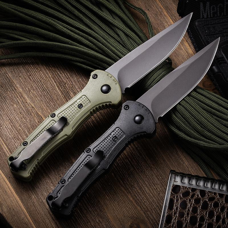 The Ultimate EDC Companion: 9070 Tactical Folding Knife with 3.3" Sharp Steel Blade, Non-Slip Fiber Handle, and Secure Pocket Clip for Camping & Hiking