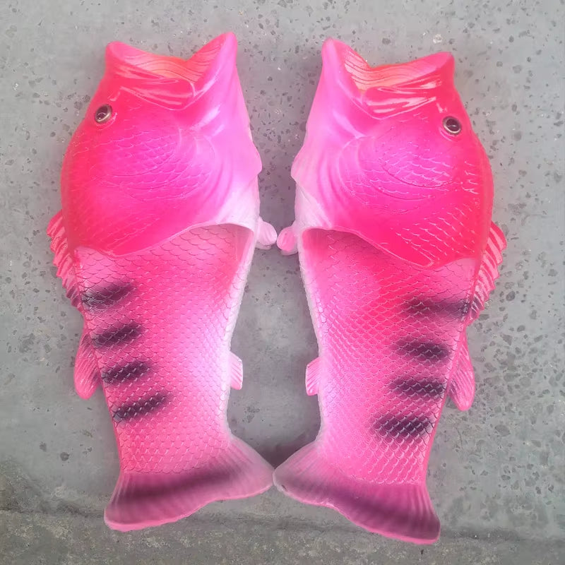 Funny Beach Slippers Unisex Men'S Summer Slides Designer Unicorn Fish Slippers Boys plus Size 31-47 Outdoor Flip Flops