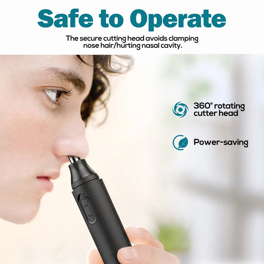 Nose Hair Trimmer, Professional Painless Nose Ear Eyebrow Facial Hair Trimmer for Men Women, Multifunctional Design Nose Hair Trimmer with Washable Removable Cutter Head, Safe and Effective